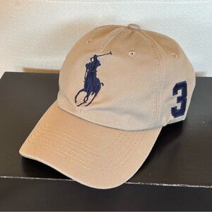 Rare Polo Sport Ralph Lauren Hat Men's Big Pony Tan Ball Cap One Size